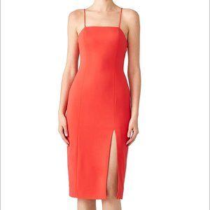 JAY GODFREY Skyler Sheath Red Dress Lace Up Back Size 12